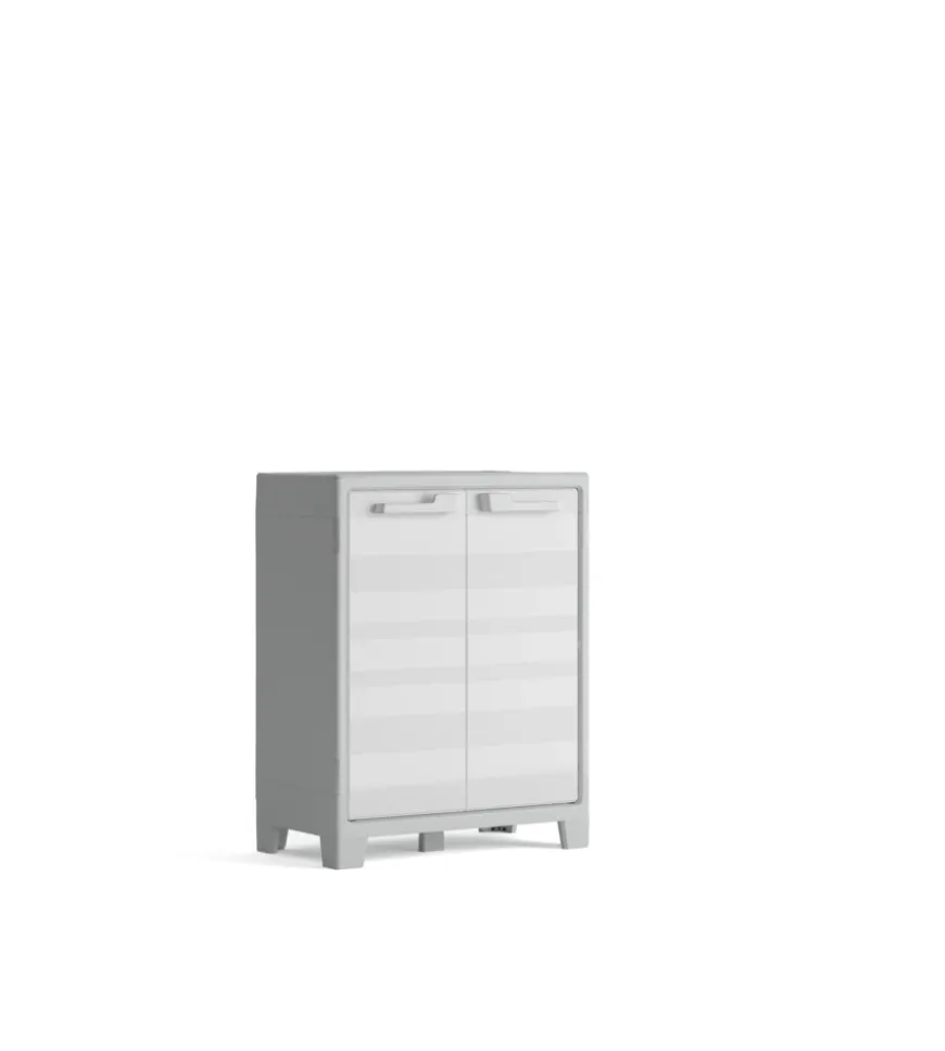 Armadio basso keter "maximo" in resina grigio chiaro 80x44x100 cm