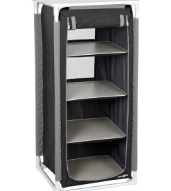 Armadio da campeggio pieghevole brunner "mobiletto azabache hs" in alluminio e poliestere nero 4 ripiani 59x48x140 cm