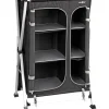 Armadio da campeggio pieghevole brunner "azabache hsc cross s" in alluminio e poliestere nero 6 ripiani 70x59x125 cm