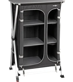 Armadio da campeggio pieghevole brunner "azabache hsc cross s" in alluminio e poliestere nero 6 ripiani 70x59x125 cm