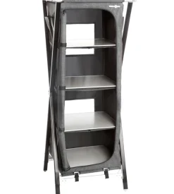 Armadio da campeggio pieghevole brunner "mercury cross hs sq" in alluminio e poliestere 4 ripiani 60x49x140 cm