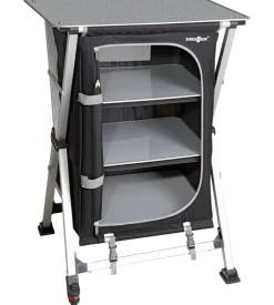 Armadio da campeggio pieghevole brunner "azabache ls cross square" in alluminio e poliestere nero 3 ripiani 58x49x90 cm