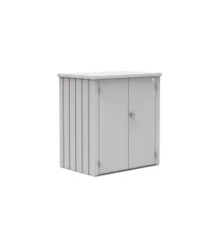 Armadio da esterno biohort "romeo l" in acciaio argento metallizzato, 132x87x140 cm - 55080