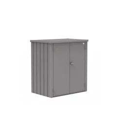 Armadio da esterno biohort "romeo l" in acciaio grigio quarzo metallizzato, 132x87x140 cm - 58080
