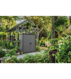 Armadio da esterno keter "cortina alto" in resina 140x73,6x170,4 cm