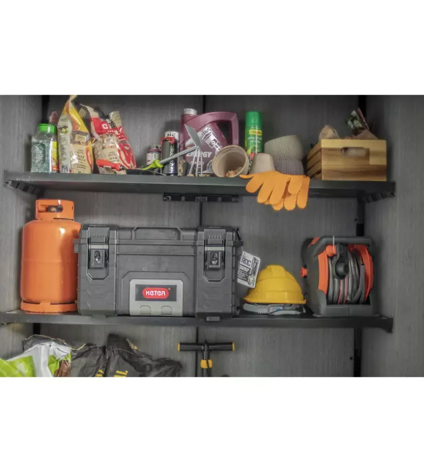 Armadio da esterno keter "cortina alto" in resina 140x73,6x170,4 cm