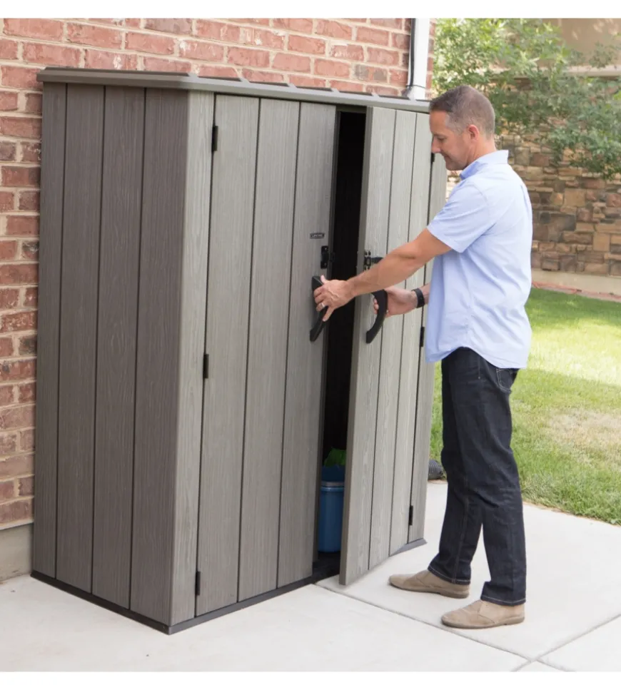 Armadio da esterno lifetime in resina grigio 143x78,6x174,5 cm