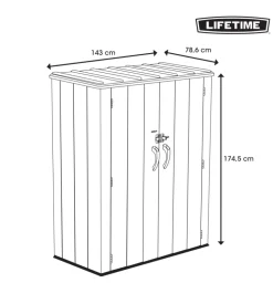 Armadio da esterno lifetime in resina grigio 143x78,6x174,5 cm