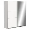 Armadio "ghost" bianco con ante scorrevoli e specchio, 178x59x203 cm