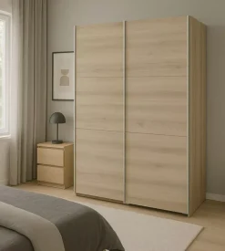 Armadio "ghost" quercia con ante scorrevoli, 116x59x203 cm