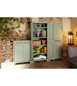 Armadio in resina alto keter "planet" grigio 80x44x182 cm