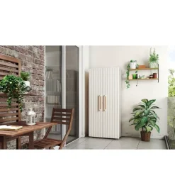 Armadio in resina alto keter "groove" beige 80x45x180 cm