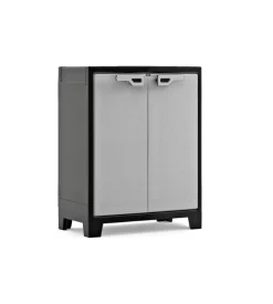 Armadio in resina basso keter "titan" grigio, 80x44x100 cm
