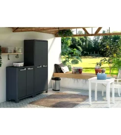 Armadio in resina basso keter "moby" grafite, 80x44x100 cm