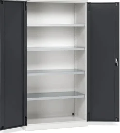 Armadio industriale per garage fami "perform 14001" 2 ante, 4 ripiani in metallo antracite 102,3x55,5x200 cm