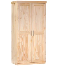 Armadio "leon" 2 ante pino massello finitura naturale, 95x55x190 cm