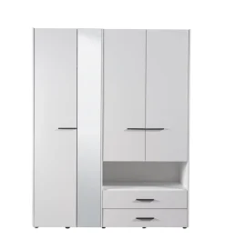 Armadio "lisbona" 4 ante bianco, 161x55x205 cm