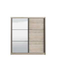 Armadio "madrid" 2 ante scorrevoli con specchio, 212x61x215 cm