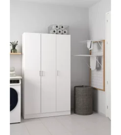 Armadio multifunzione 3 ante bianco 104,2x36x180,9 cm