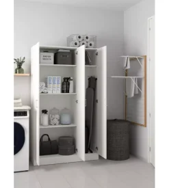 Armadio multifunzione 3 ante bianco 104,2x36x180,9 cm