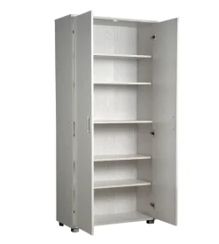 Armadio multifunzione bellahome in laminato bianco venato alto 78x35x170 cm