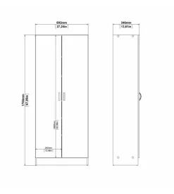 Armadio multifunzione bianco 69,2x34,6x170,4 cm