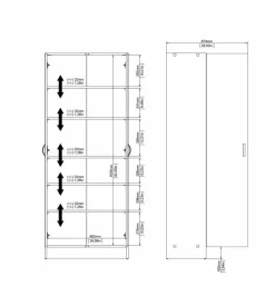 Armadio multifunzione bianco 69,2x34,6x170,4 cm
