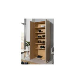 Armadio multifunzione in mdf effetto quercia 70x187x34 cm