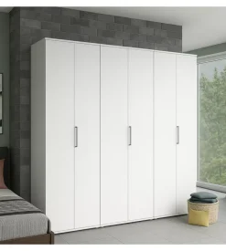 Armadio multiuso 6 ante bianco 240x52x207 cm