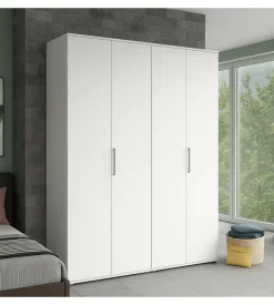 Armadio multiuso 4 ante bianco 160x52x207 cm