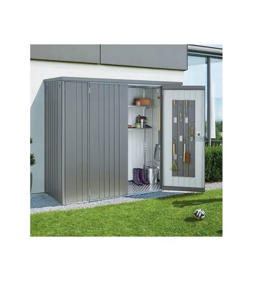 Armadio per attrezzi biohort "150 large" in acciaio zincato grigio quarzo metallizzato - 30910