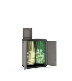 Armadio per raccolta differenziata keter "split cabinet recycling" in polipropilene 68x39x85 cm