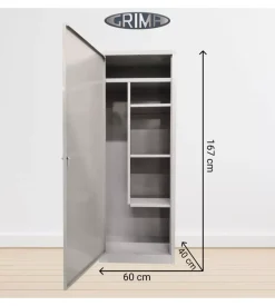 Armadio portascope in metallo grima, 60x40x167 cm