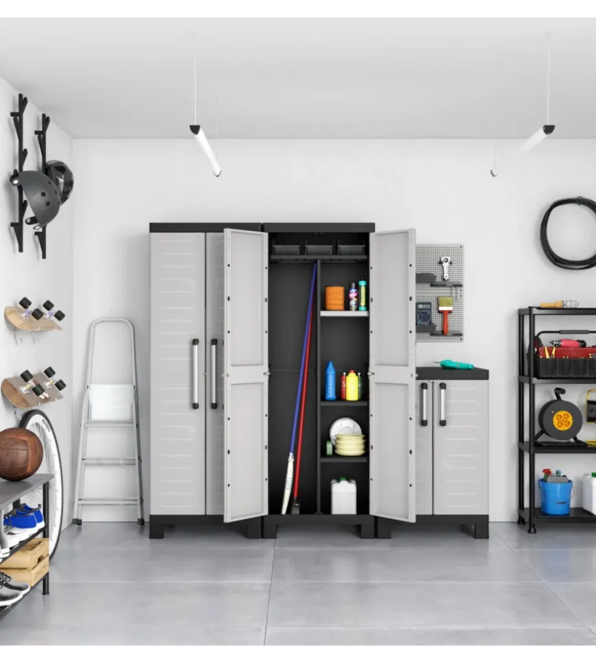 Armadio portascope in resina keter "detroit" grigio, 65x45x182 cm