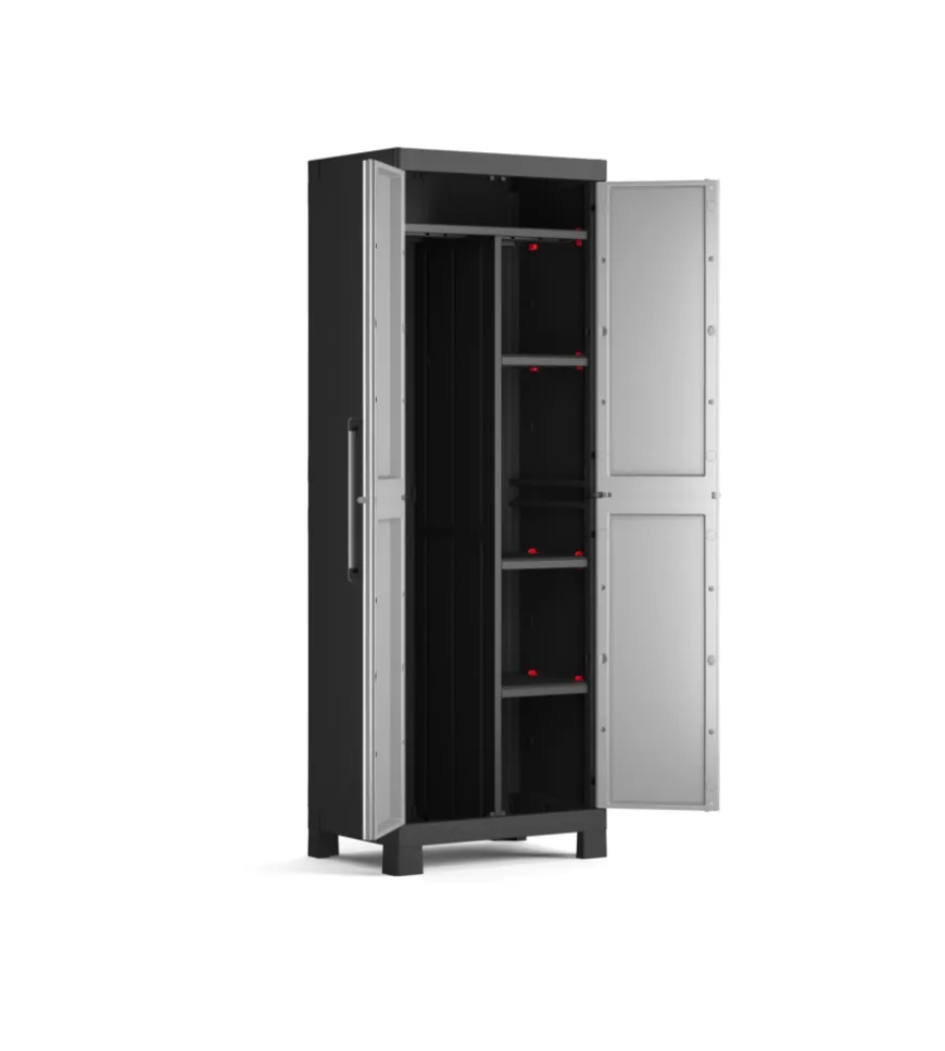 Armadio portascope in resina keter "detroit" grigio, 65x45x182 cm