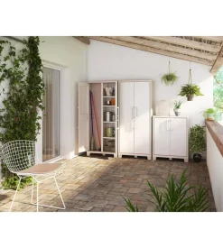 Armadio portascope keter "gulliver" in polipropilene sabbia 80x40x182 cm