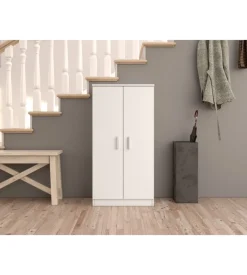 Armadio scarpiera bianca con 2 ante, 55x108x36 cm