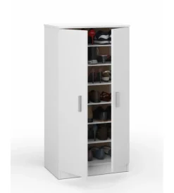 Armadio scarpiera bianca con 2 ante, 55x108x36 cm