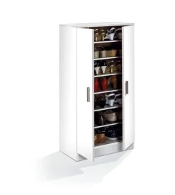 Armadio scarpiera bianca con 2 ante, 55x108x36 cm