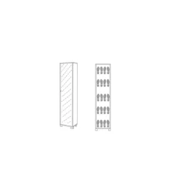 Armadio scarpiera bianca con anta a specchio, 43x190x29 cm