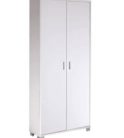 Armadio scarpiera bianco fiammato con 2 ante, 83x190x29 cm