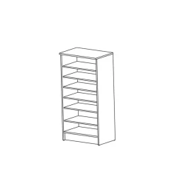 Armadio scarpiera bianco con 2 ante, 54,6x35,3x108 cm