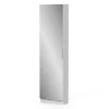 Armadio scarpiera bianco con anta a specchio, 50x20x180 cm