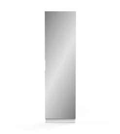 Armadio scarpiera bianco con anta a specchio, 50x20x180 cm