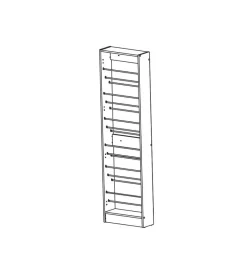 Armadio scarpiera bianco con anta a specchio, 50x20x180 cm