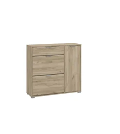 Armadio scarpiera quercia con 2 ante e 1 cassetto, 102x33x94,5 cm