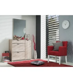 Armadio scarpiera quercia con 2 ante e 1 cassetto, 102x33x94,5 cm