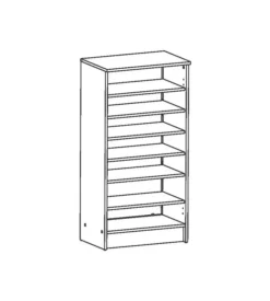 Armadio scarpiera quercia con 2 ante, 54,6x108x35,3 cm