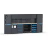 Arredamento modulare garage fami "linea 391" con armadi a un anta, modulo di servizio, cassettiera, carrello e contenitori in lamiera antracite 395,2x49,5x190 cm