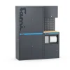 Arredamento modulare garage fami "linea 391" con armadi a 2 ante e modulo di servizio in lamiera antracite 152x49,5x190 cm